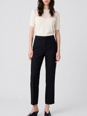Maje Tab Front Black Dress Pants Size FR 34/US XS